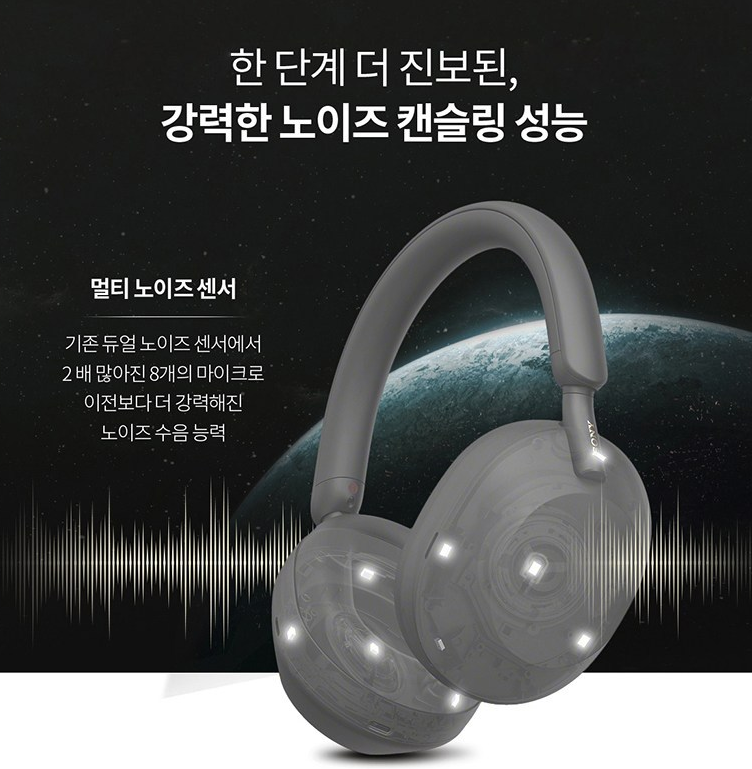 소니 WH-1000XM5 무선 노이즈 캔슬링 헤드폰
